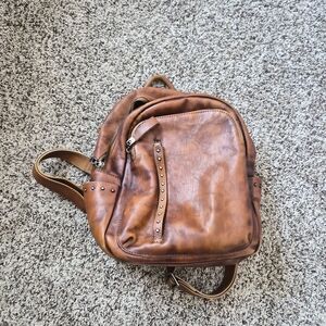 Brown REAL Leather Backpack! Tons Of Pockets